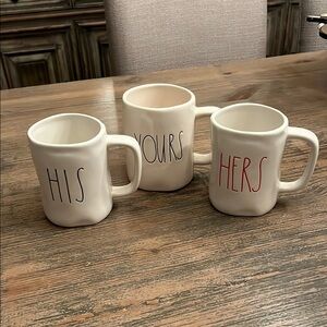 Rae Dunn Ceramic His, Hers, Yours Mugs